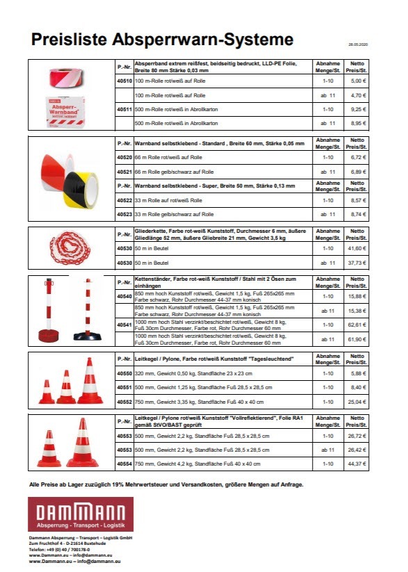 Bild Absperr Warnsysteme